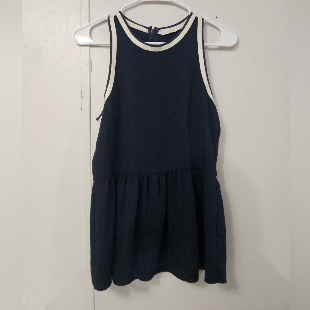 Marie Oliver Navy Blue Sleeveless Blouse!